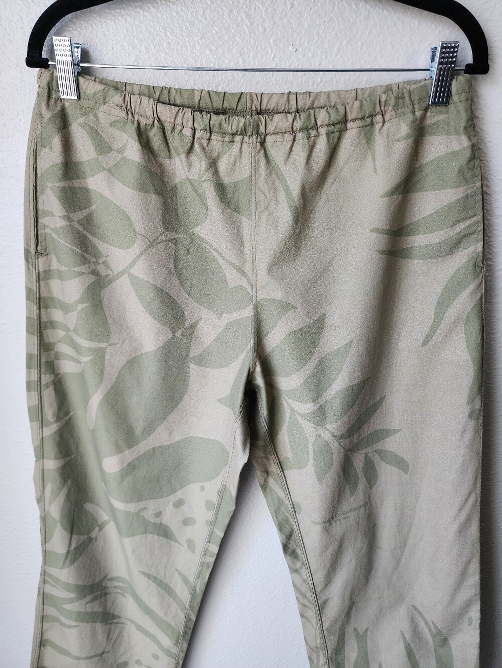 Engineered Garments Cotton Poplin Cropped Pant Size 2 Medium In Olive Leaf Print